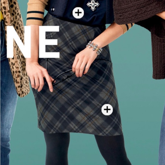 Plaid Pencil Skirt - Gray - Picture 2 of 4